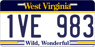 WV license plate 1VE983