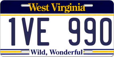 WV license plate 1VE990