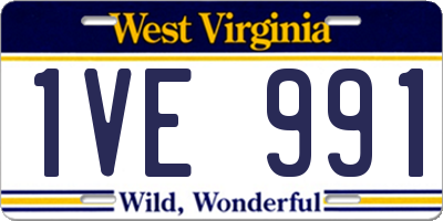 WV license plate 1VE991