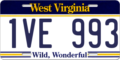 WV license plate 1VE993