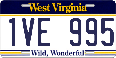 WV license plate 1VE995