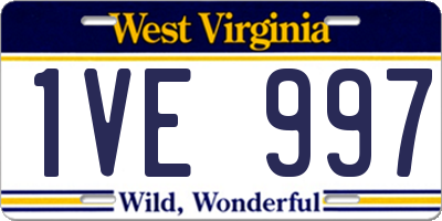WV license plate 1VE997