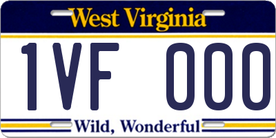 WV license plate 1VF000