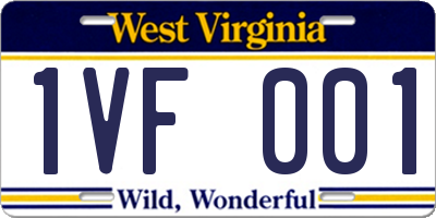 WV license plate 1VF001
