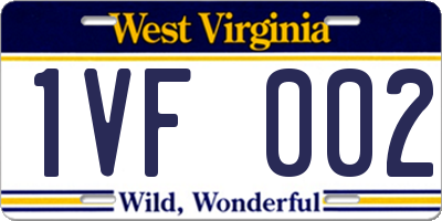 WV license plate 1VF002
