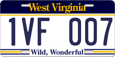 WV license plate 1VF007