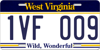 WV license plate 1VF009