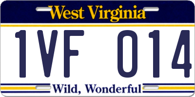 WV license plate 1VF014