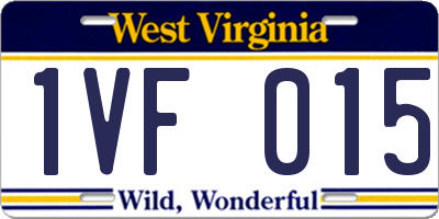 WV license plate 1VF015