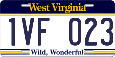 WV license plate 1VF023