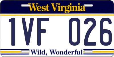 WV license plate 1VF026
