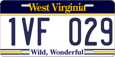WV license plate 1VF029