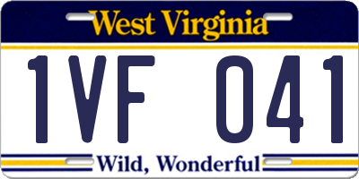 WV license plate 1VF041