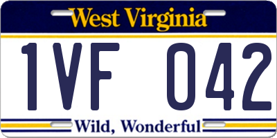 WV license plate 1VF042