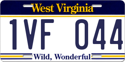 WV license plate 1VF044