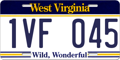 WV license plate 1VF045