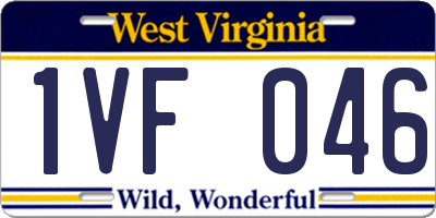 WV license plate 1VF046