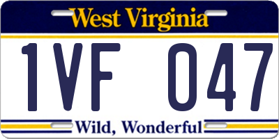 WV license plate 1VF047
