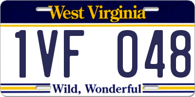 WV license plate 1VF048