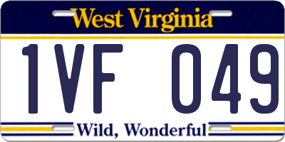 WV license plate 1VF049