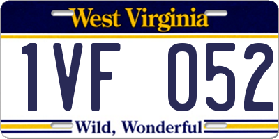 WV license plate 1VF052