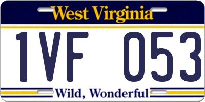 WV license plate 1VF053