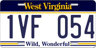 WV license plate 1VF054