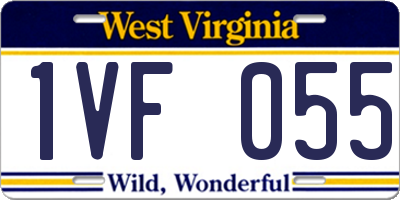 WV license plate 1VF055