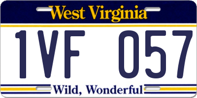 WV license plate 1VF057