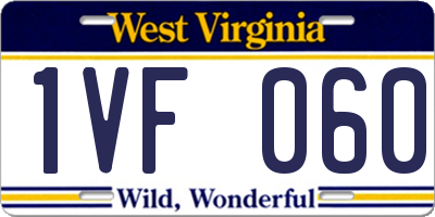 WV license plate 1VF060
