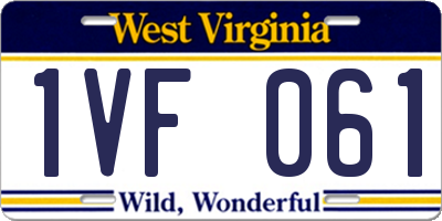 WV license plate 1VF061