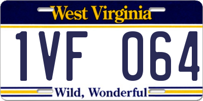 WV license plate 1VF064