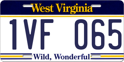 WV license plate 1VF065