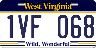 WV license plate 1VF068
