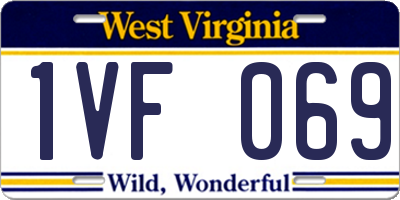 WV license plate 1VF069
