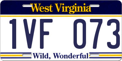 WV license plate 1VF073