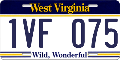 WV license plate 1VF075