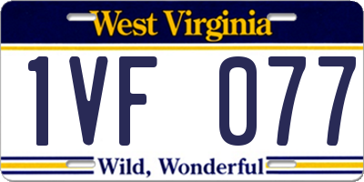 WV license plate 1VF077