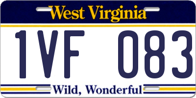 WV license plate 1VF083