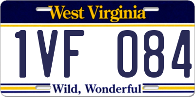 WV license plate 1VF084