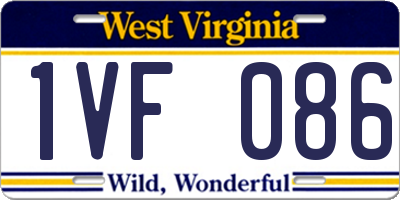WV license plate 1VF086