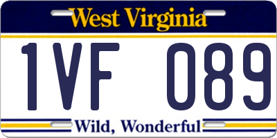 WV license plate 1VF089