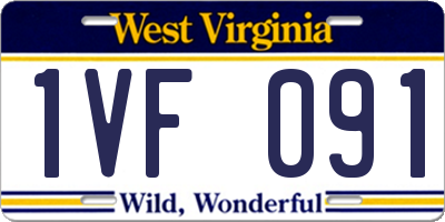 WV license plate 1VF091
