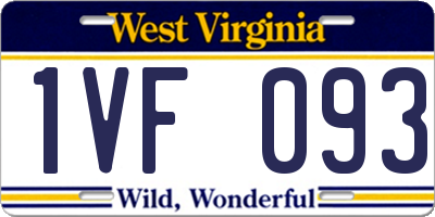WV license plate 1VF093
