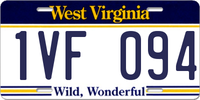 WV license plate 1VF094