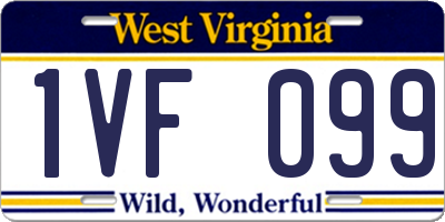 WV license plate 1VF099
