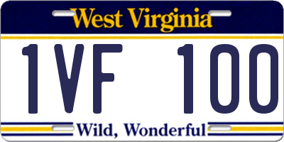 WV license plate 1VF100