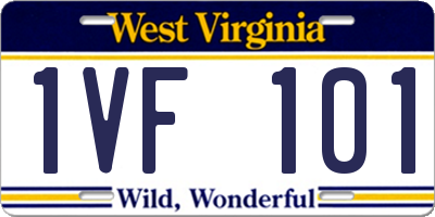 WV license plate 1VF101