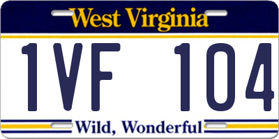 WV license plate 1VF104