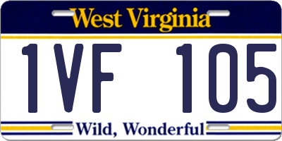WV license plate 1VF105